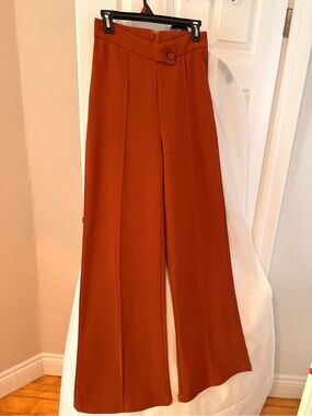 SHEIN Rust Wide-Leg High-Waist Pants